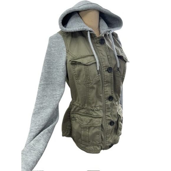 "Abercrombie & Fitch"Women's Rugged Jacket SZ M Hooded Preppy Bella Swan Tomboy - Picture 5 of 11